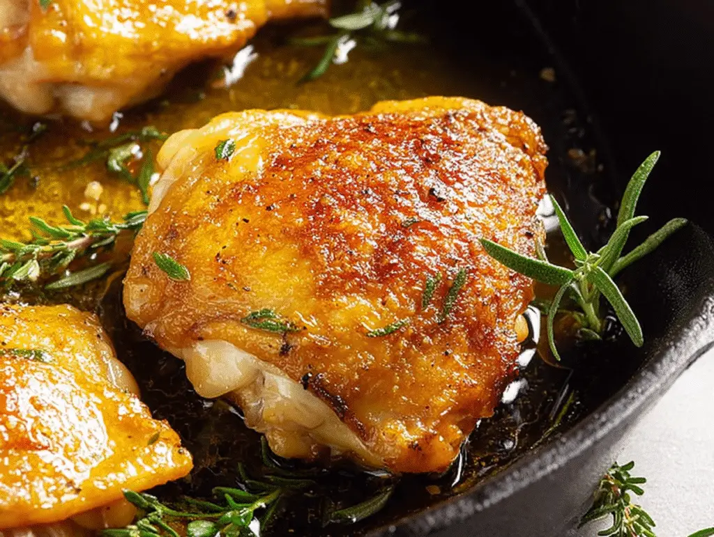 5-Ingredient Cast Iron Skillet Chicken Thighs