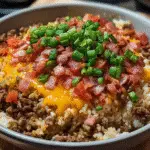 Bacon Cheeseburger Rice Skillet