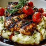 Balsamic Grilled Chicken with Herbed Mashed Potatoes