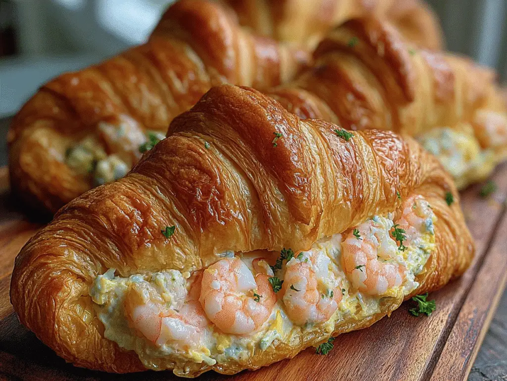 Buttery Shrimp Stuffed Croissants