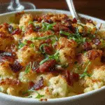 Caramelized Onion & Bacon Cauliflower Cheese Bake