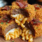 Cheesy Bacon Mac Burger Stuffed Onion Rings