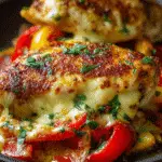 Cheesy Baked Chicken Breast and Peppers