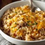 Cheesy Ground Beef and Rice Casserole