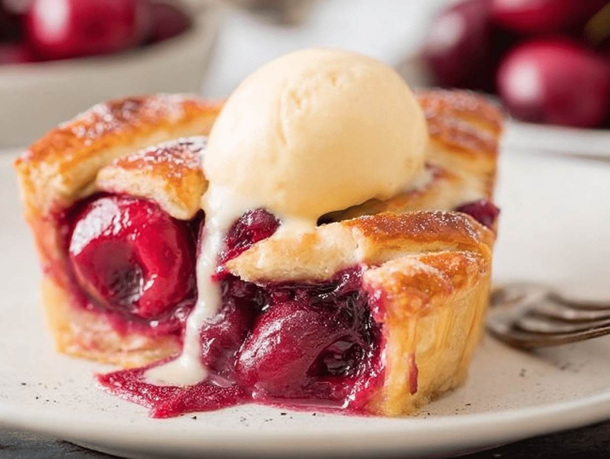 Cherry Pie with Vanilla Custard
