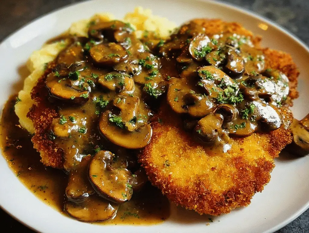 Chicken Schnitzel with Mushroom Gravy