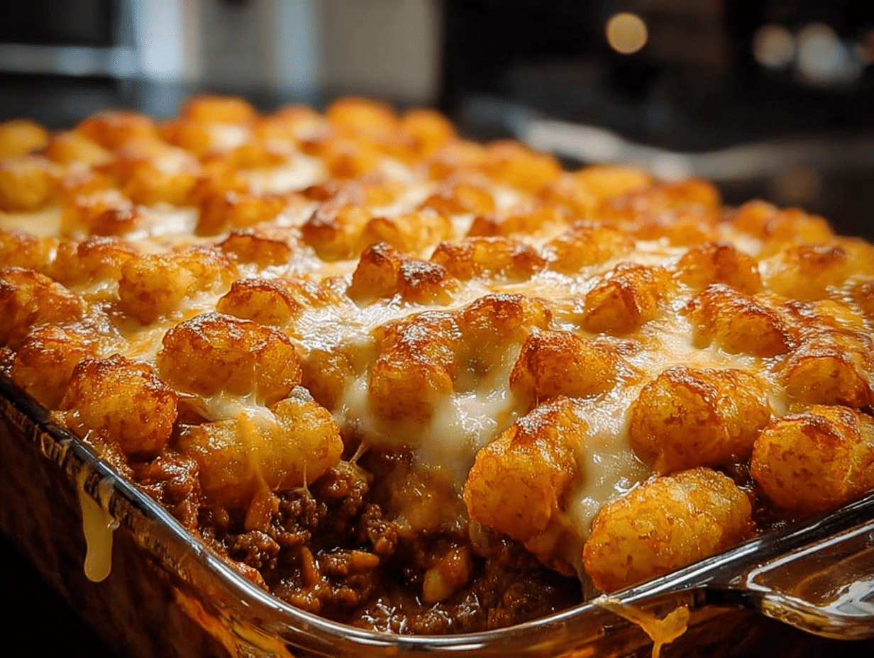 Chili Cheese Tater Tot Casserole