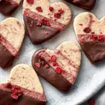 Chocolate Dipped Strawberry Shortbread Cookies