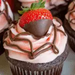 Chocolate covered strawberry cupcakes