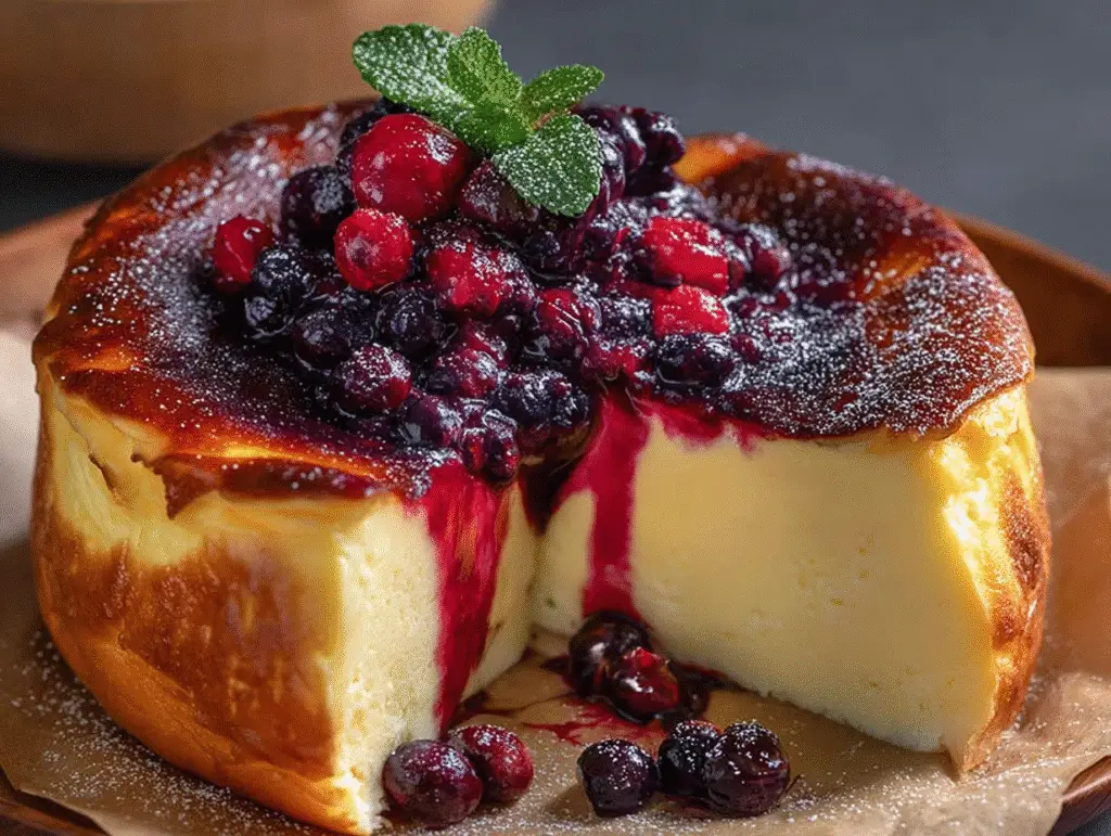 Citrus Berry Burnt Cheesecake