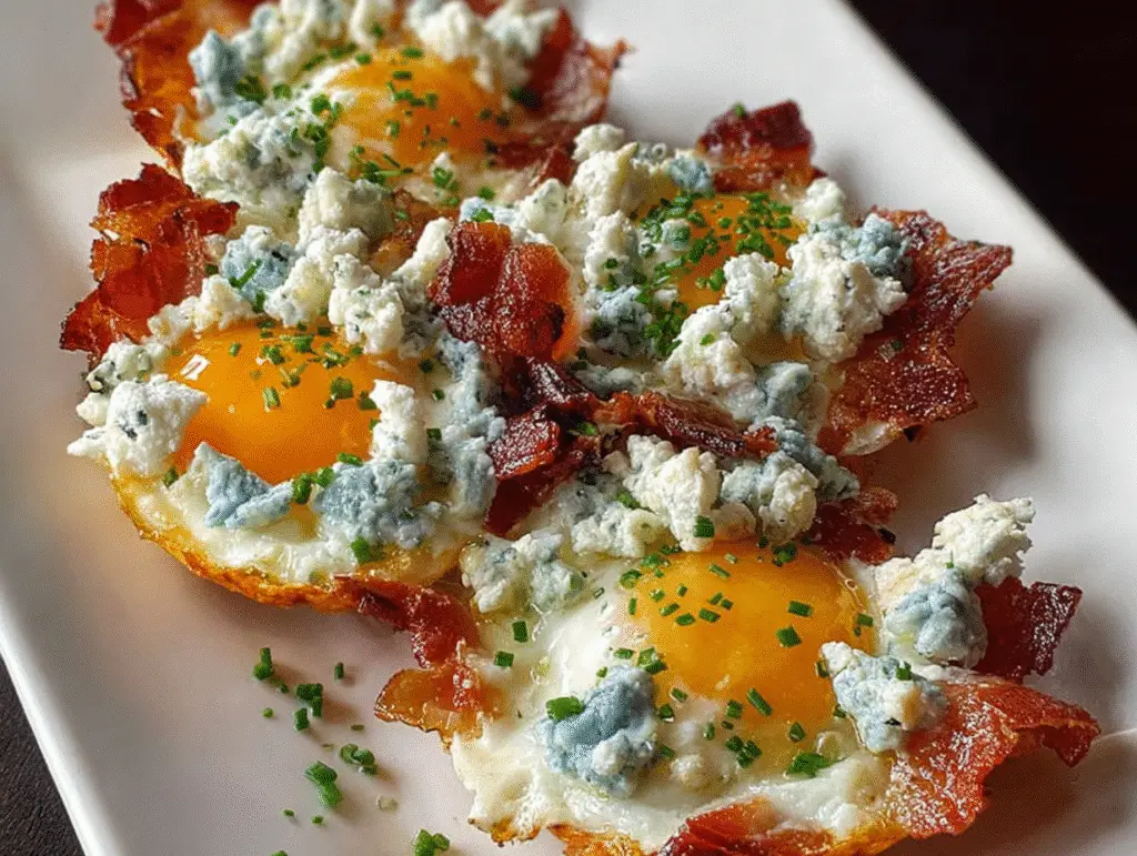 Cloud Eggs with Blue Cheese and Bacon