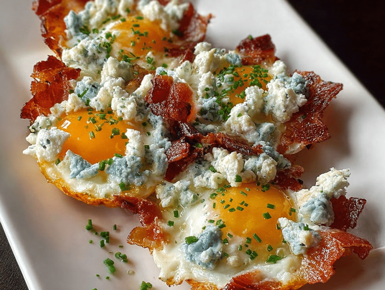 Cloud Eggs with Blue Cheese and Bacon