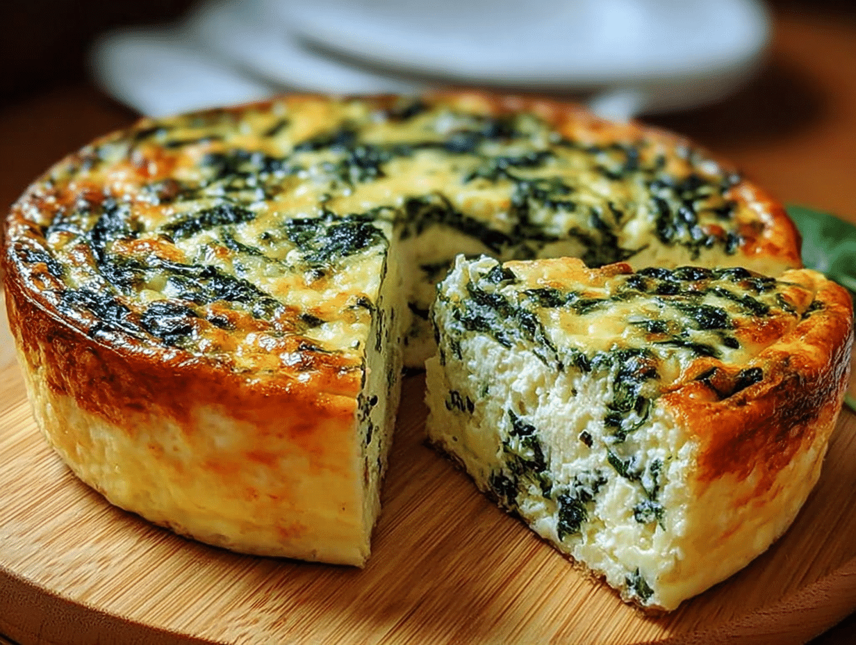 Cottage Cheese and Spinach Crustless Quiche