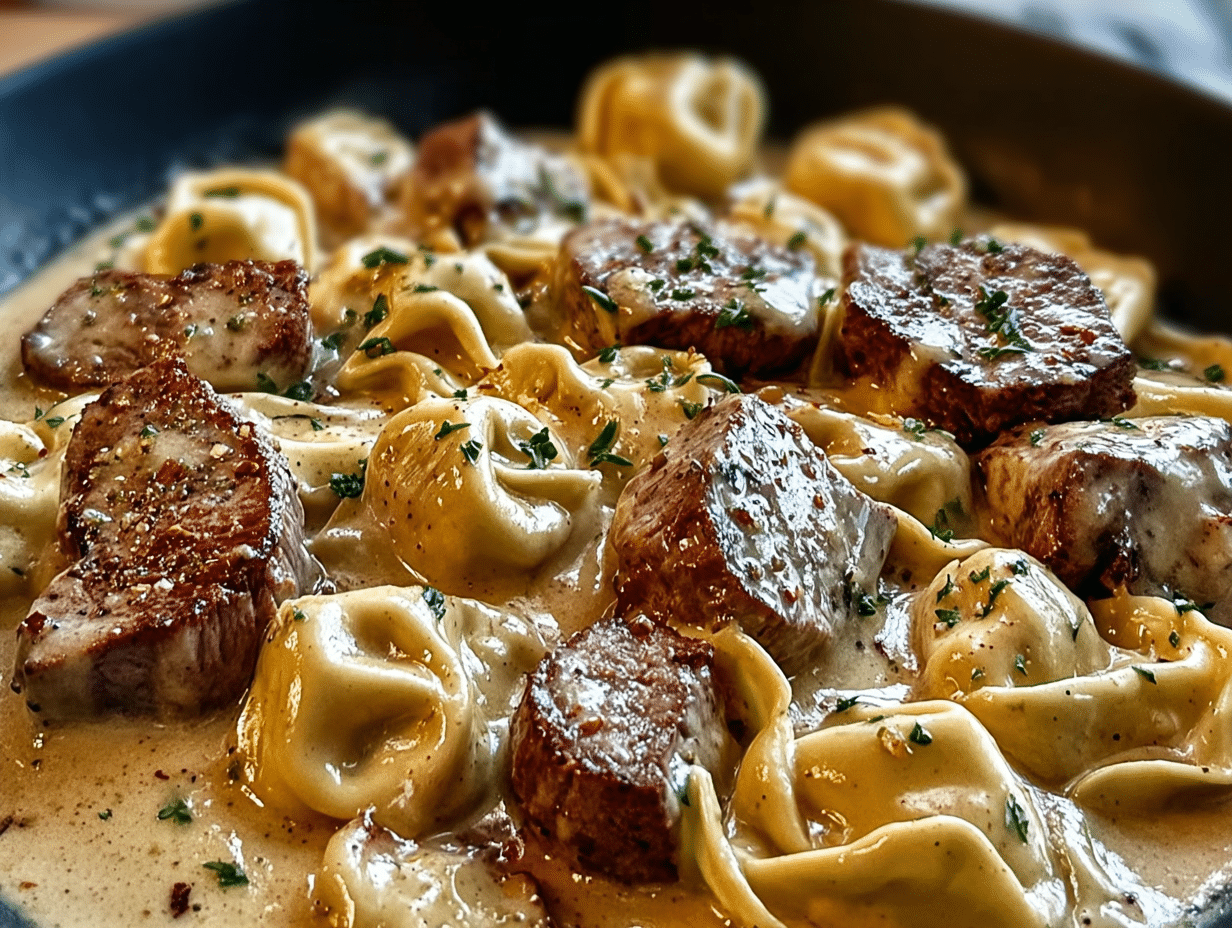 Cracked Garlic Steak Tortellini in Creamhouse Sauce Bliss
