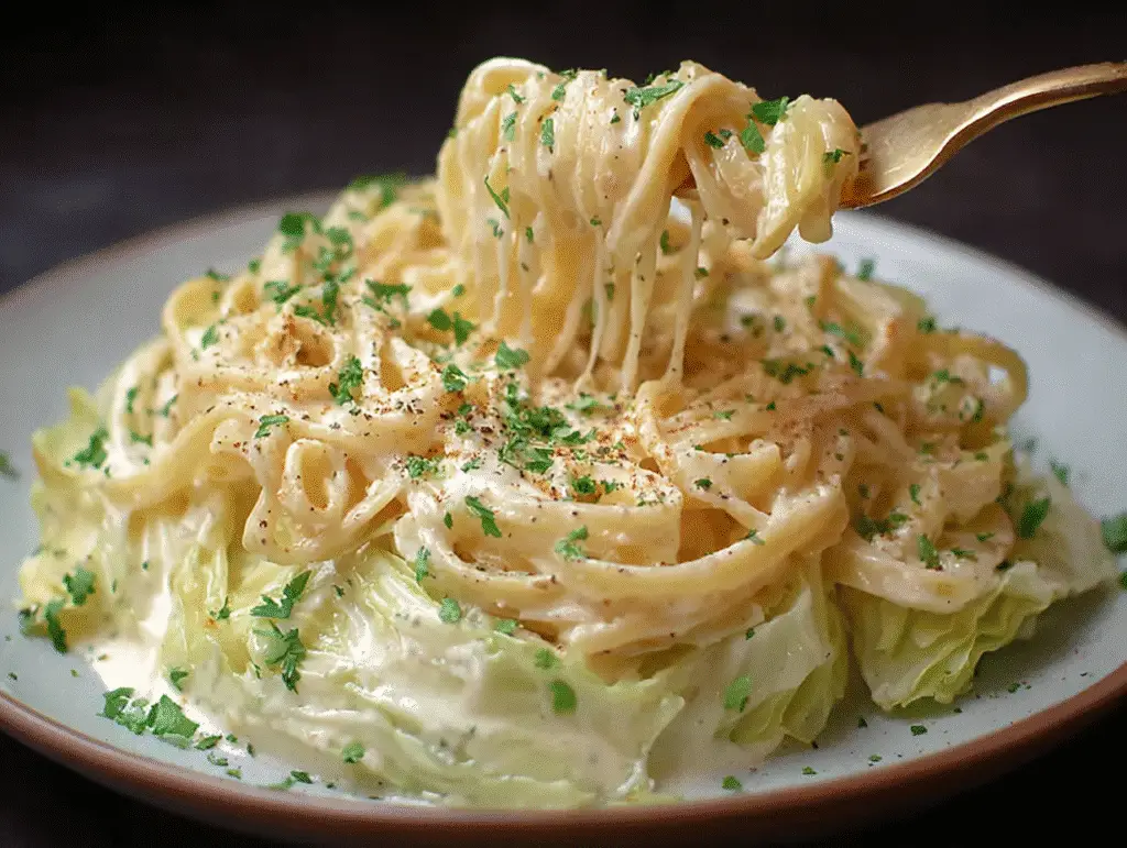 Creamy Alfredo Cabbage Pasta
