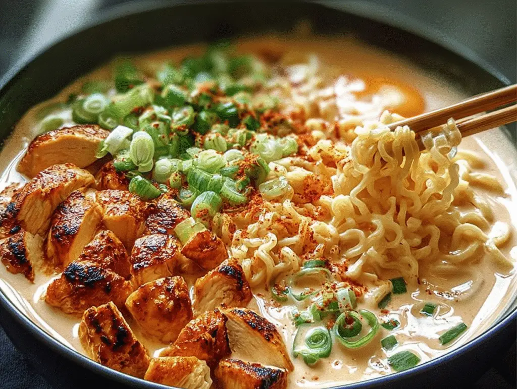 Creamy Garlic Chicken Ramen