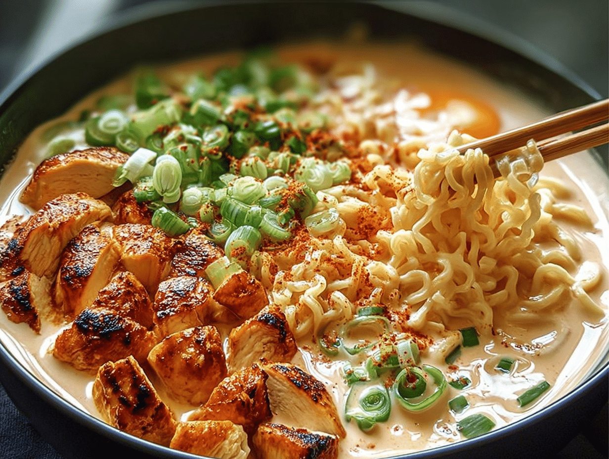Creamy Garlic Chicken Ramen