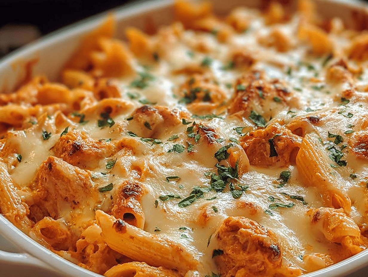 Creamy Goodness of Buffalo Chicken Pasta Bake
