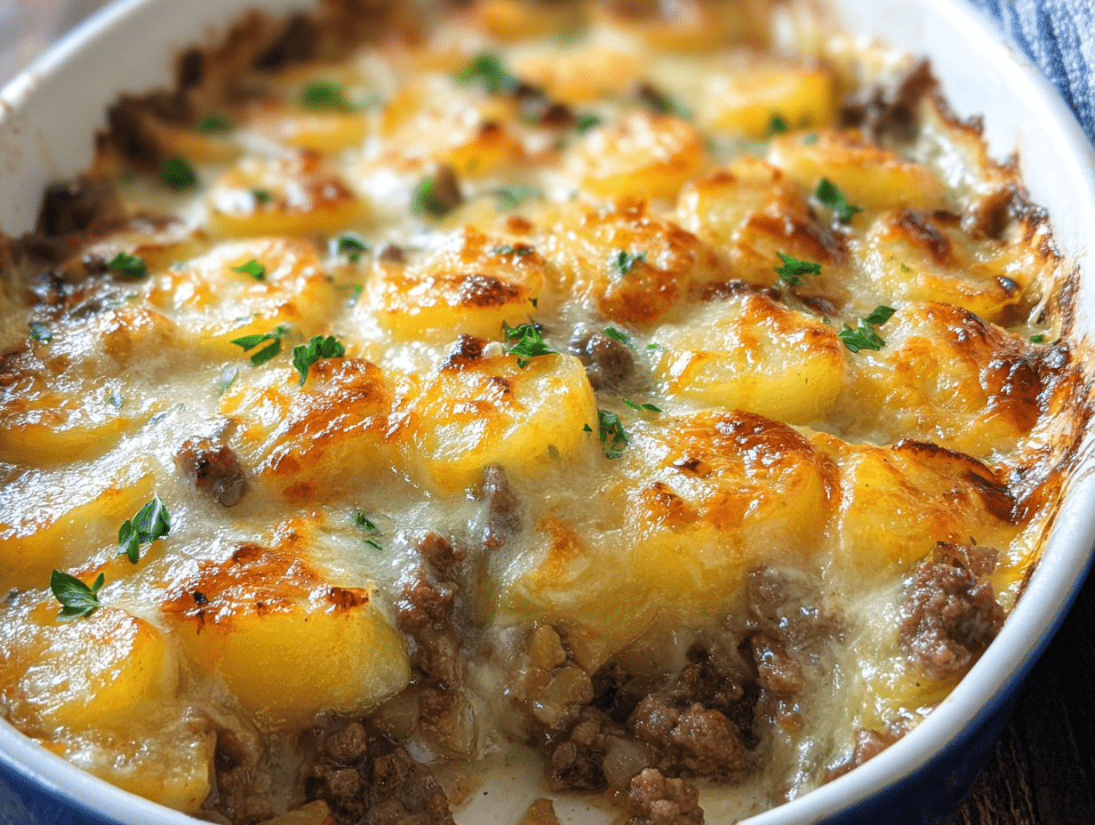Creamy Hamburger Potato Casserole