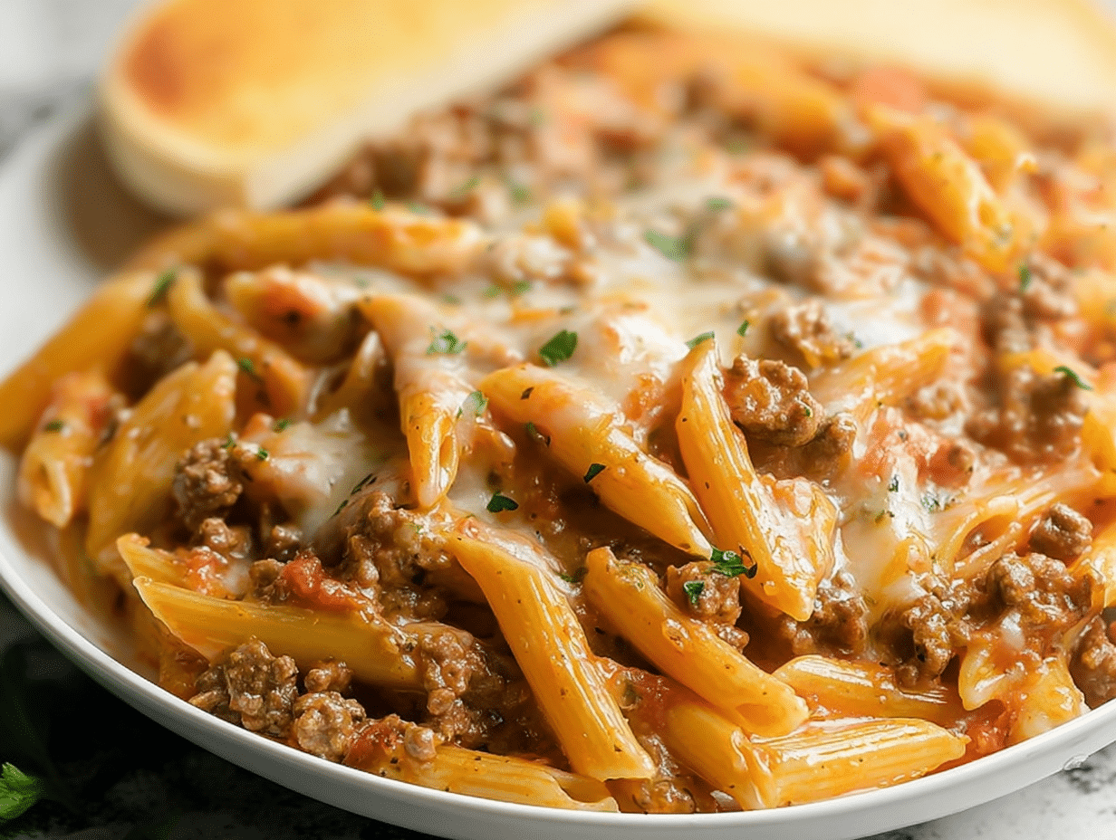 Creamy Rotel Pasta with Ground Beef