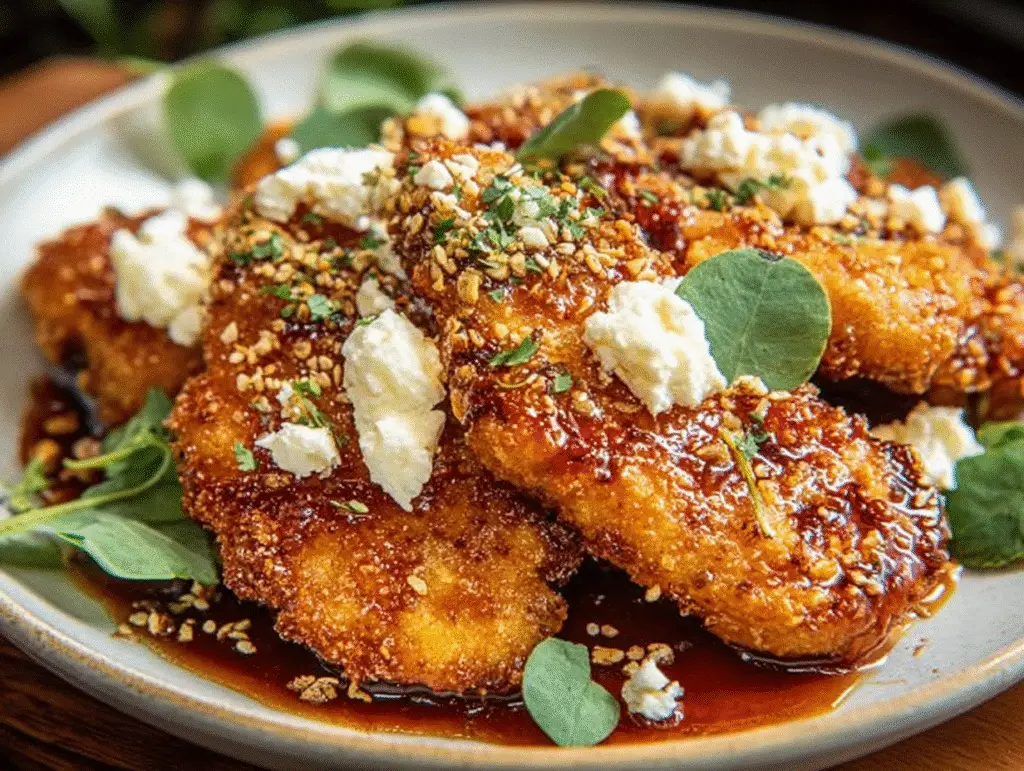 Crispy Hot Honey Feta Chicken