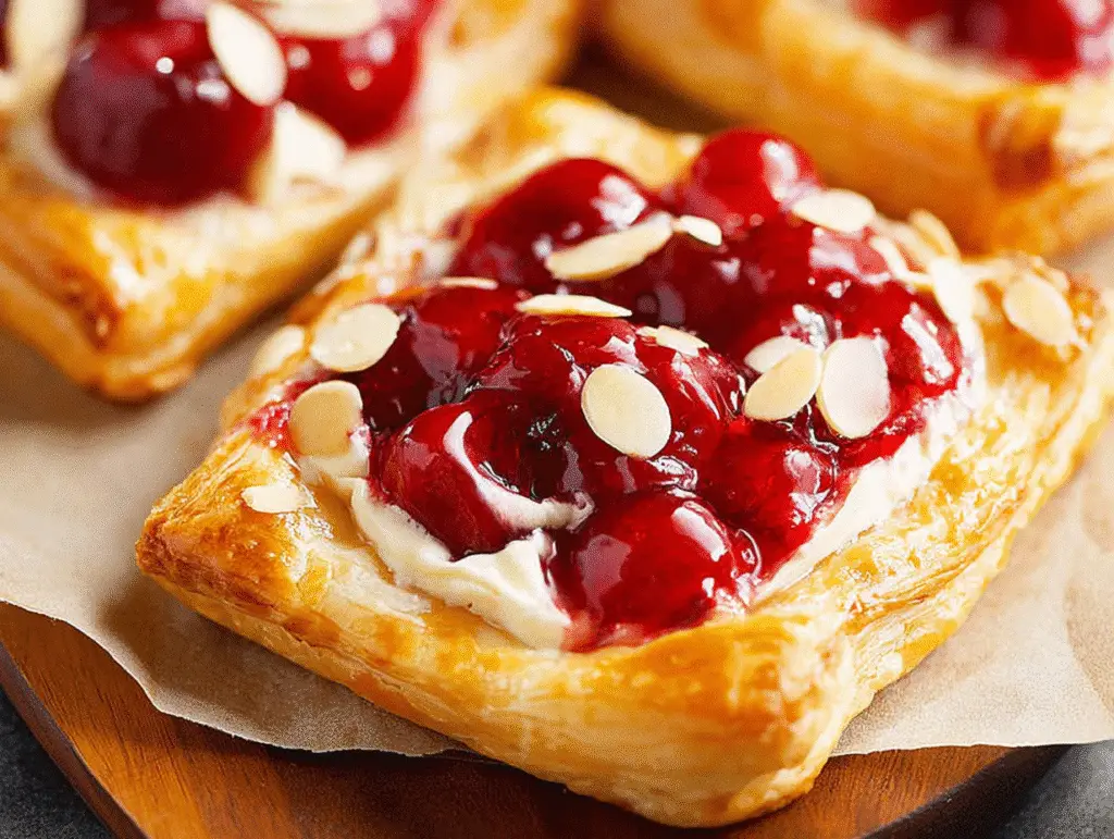 Danish Pastries with Cream Cheese and Cherries