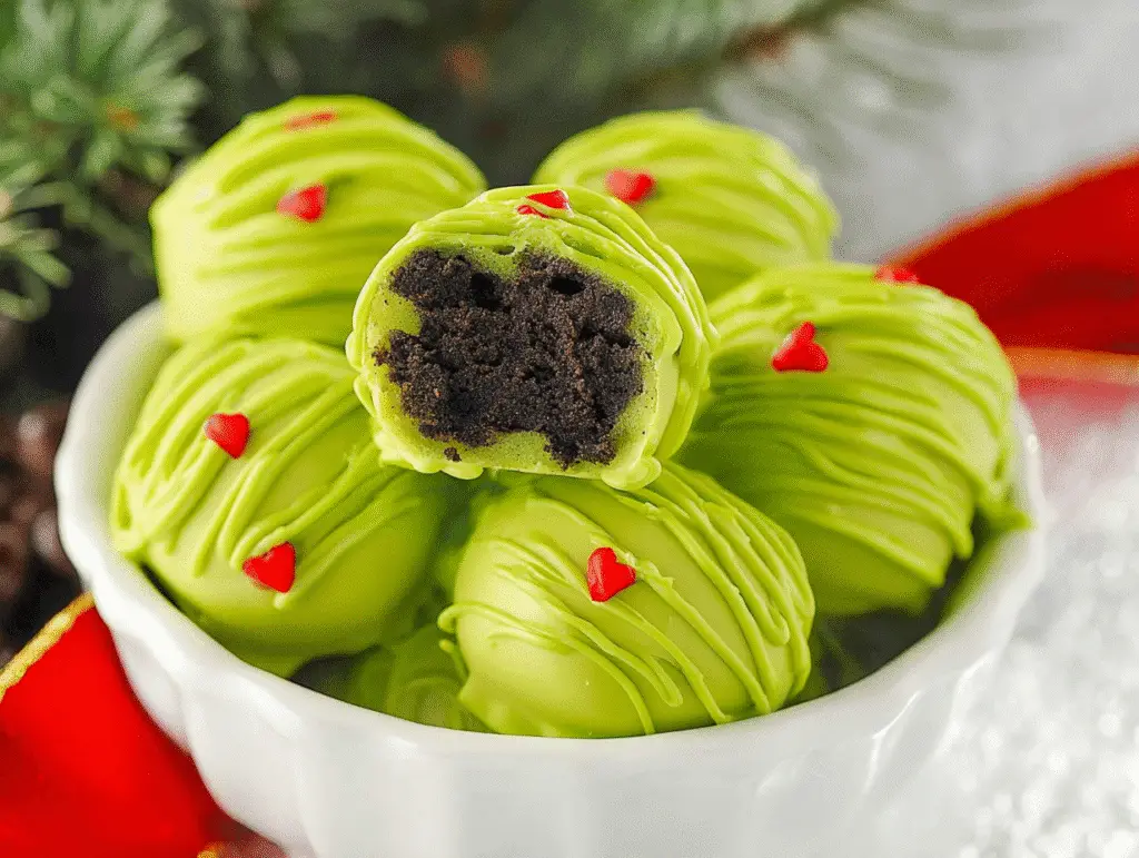 Delicious Grinch Oreo Balls