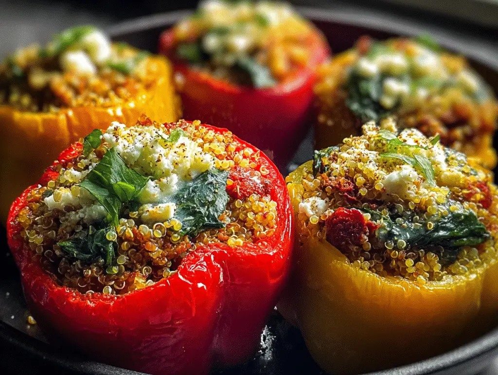 Easy Quinoa and Ground Turkey Stuffed Peppers