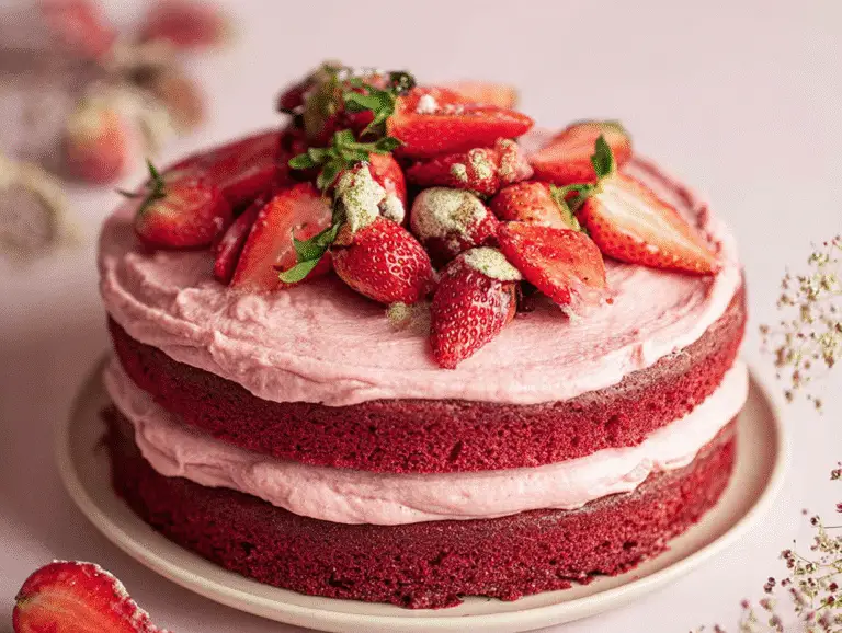 Easy Vegan Strawberry Cake