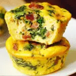 Egg bite cups with spinach and bacon