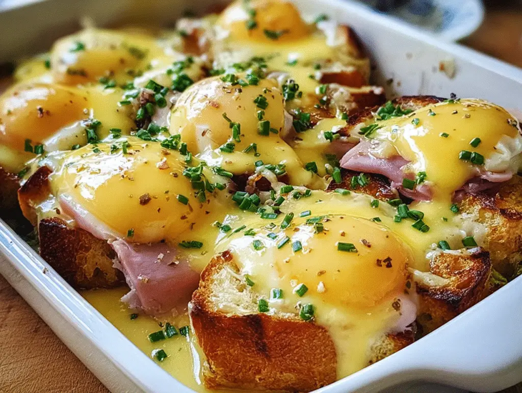 Eggs Benedict Casserole with Hollandaise Sauce