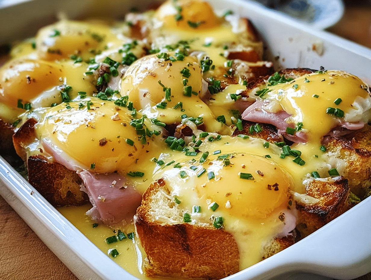 Eggs Benedict Casserole with Hollandaise Sauce