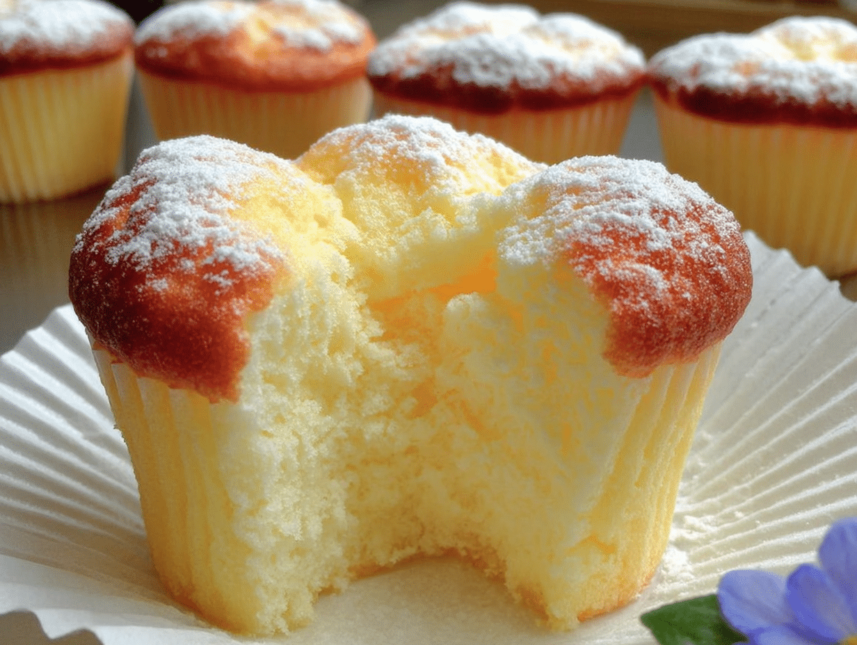 Fluffy Japanese Cotton Cheesecake Cupcakes