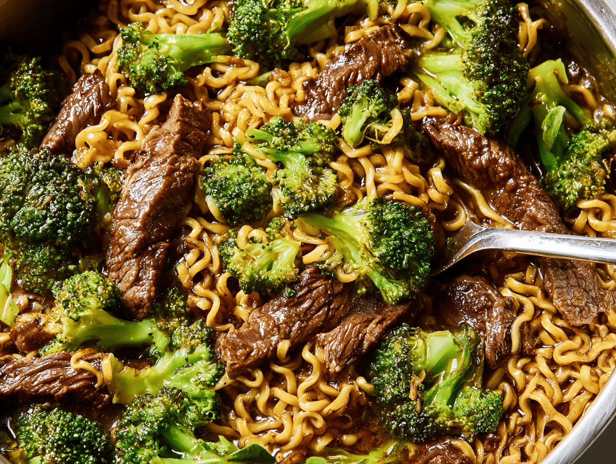 Garlic Butter Steak & Broccoli Ramen