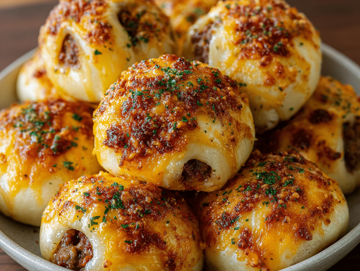 Garlic Parmesan Cheeseburger Bombs