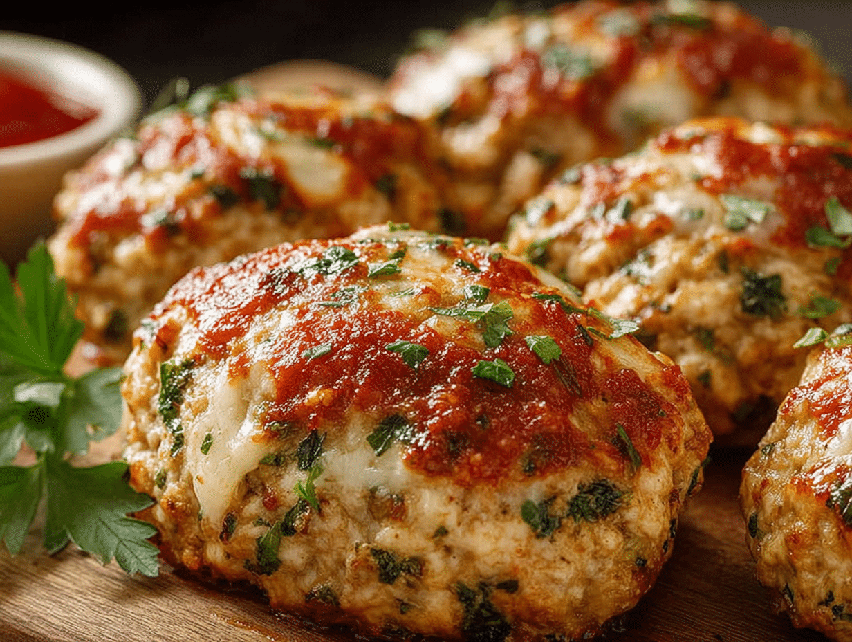 Garlic Parmesan Chicken Meatloaves