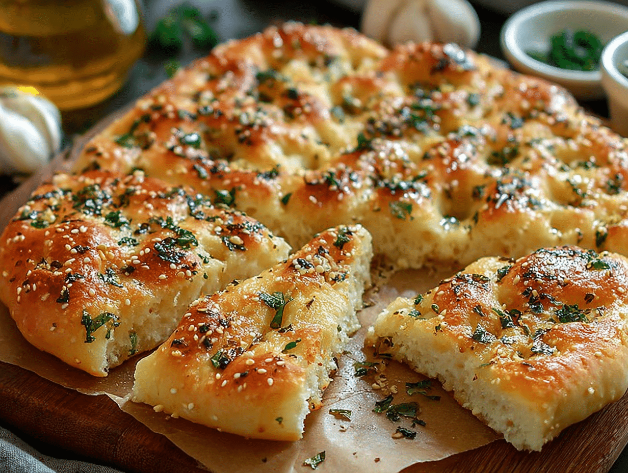 Garlic Parmesan Focaccia Bread