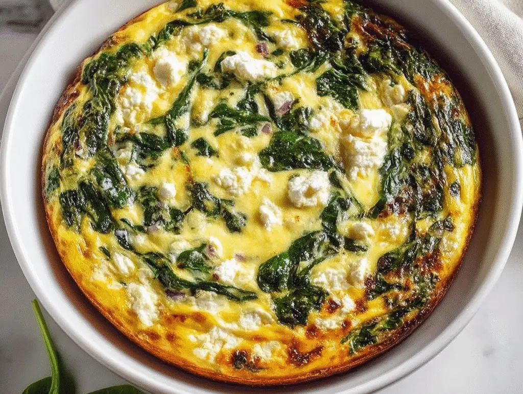 Gluten-Free Crustless Spinach and Feta Quiche