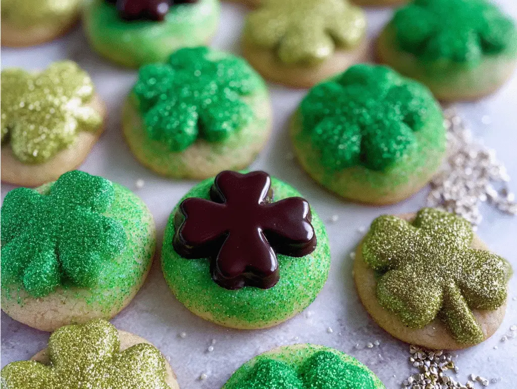 Green Gold Sugar Cookies Chocolate Clovers