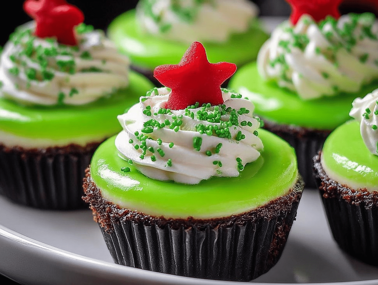 Grinch Mini Cheesecakes
