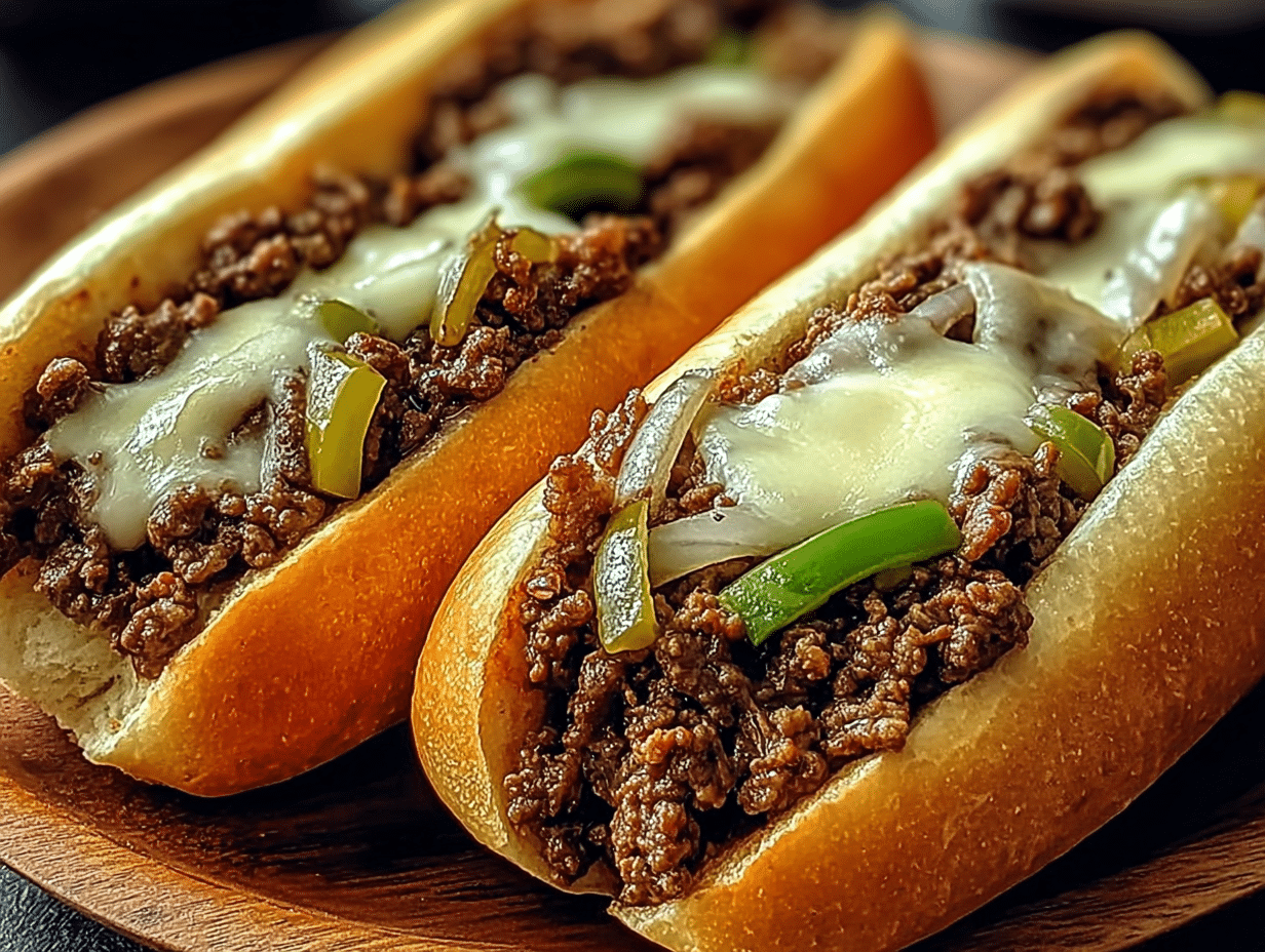 Ground Beef Philly Cheesesteaks