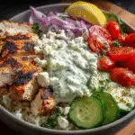 Healthy Mediterranean Chicken Bowl with Rice