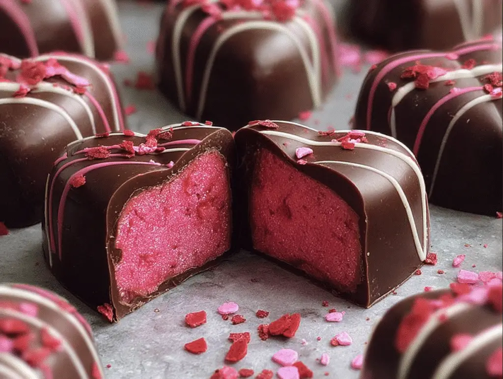 Healthy Pink Chocolate Hearts