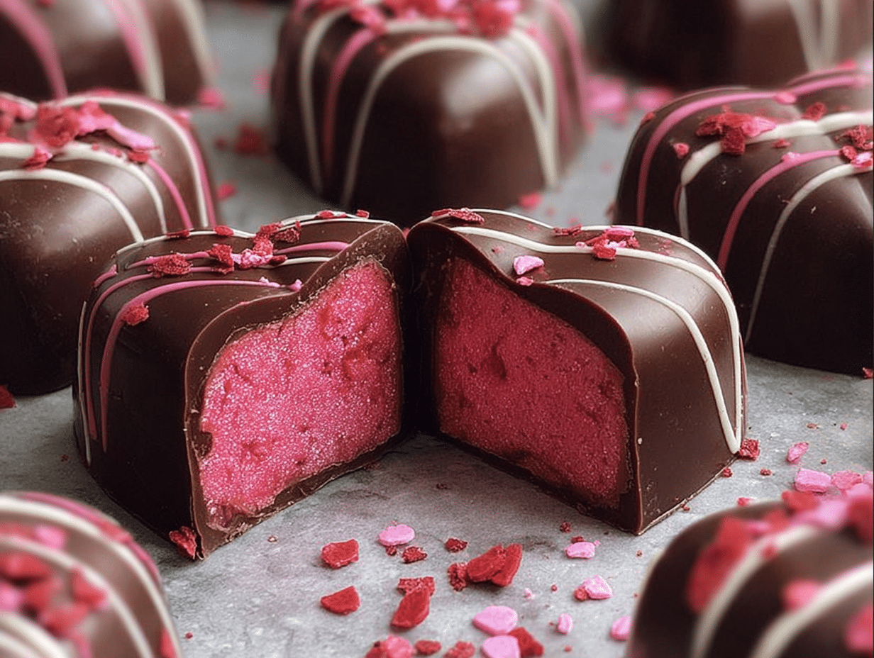 Healthy Pink Chocolate Hearts