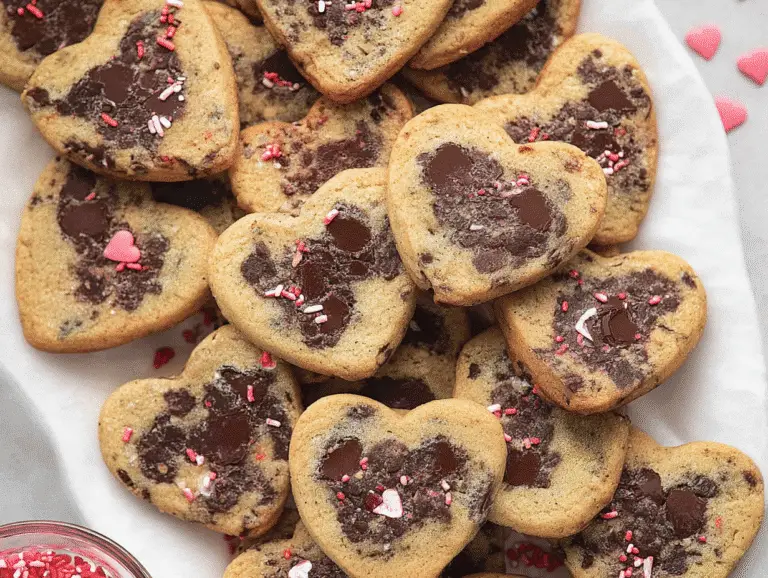 Heart Shaped Chocolate Chip Cookies