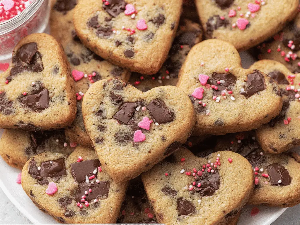 Heart Shaped Chocolate Chip Cookies