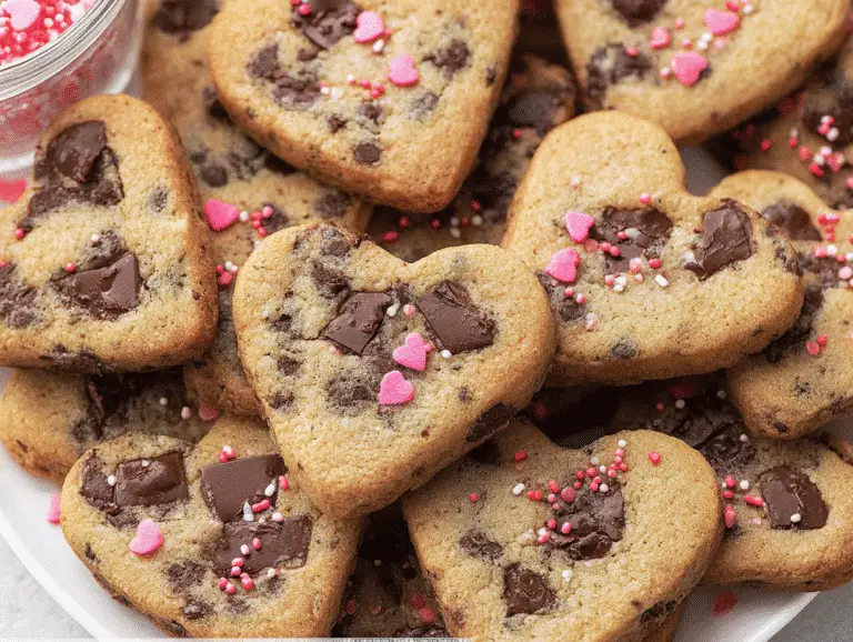 Heart Shaped Chocolate Chip Cookies