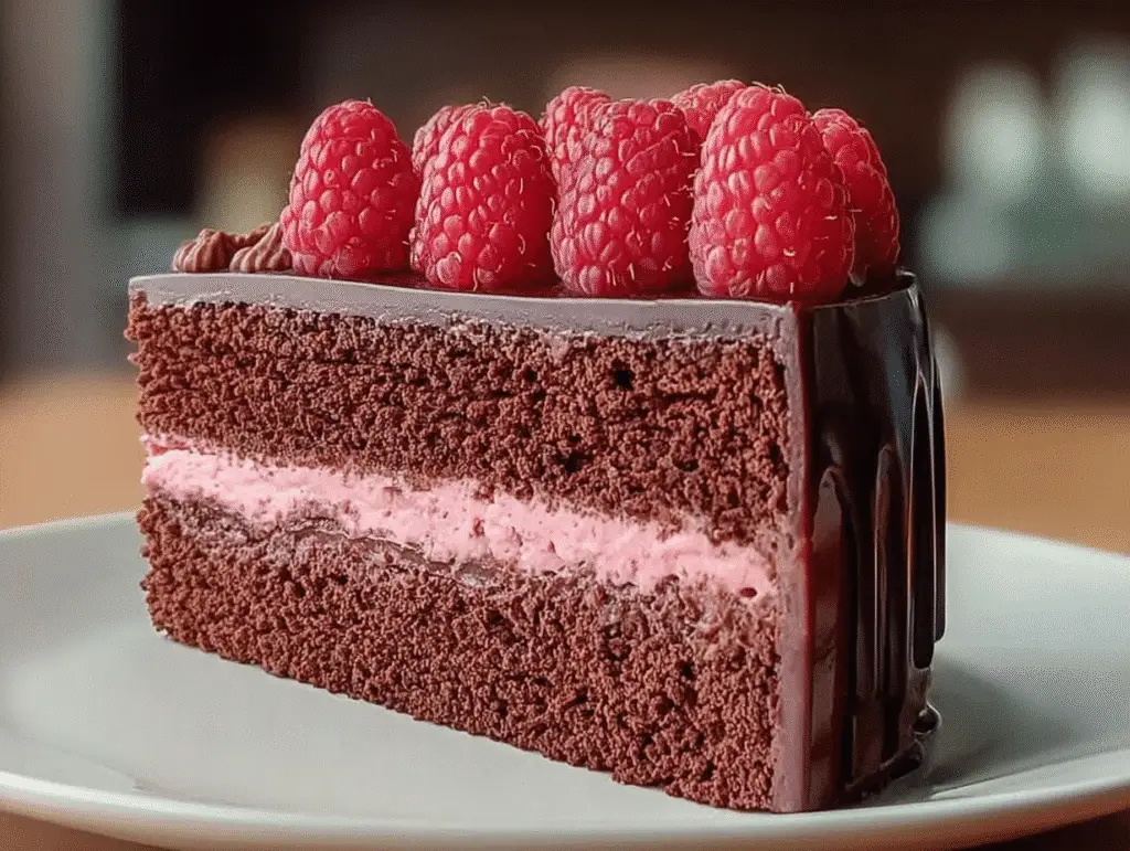 Heavenly Raspberry Chocolate Mousse Cake