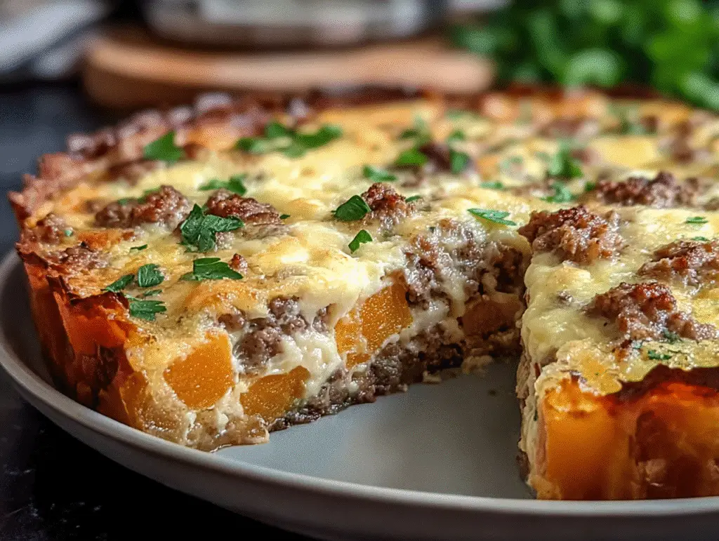 Homemade Sweet Potato Quiche with Ground Turkey