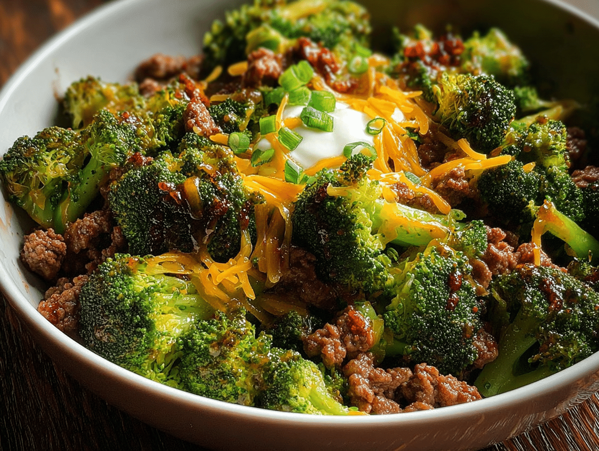 Keto Hamburger Broccoli Skillet
